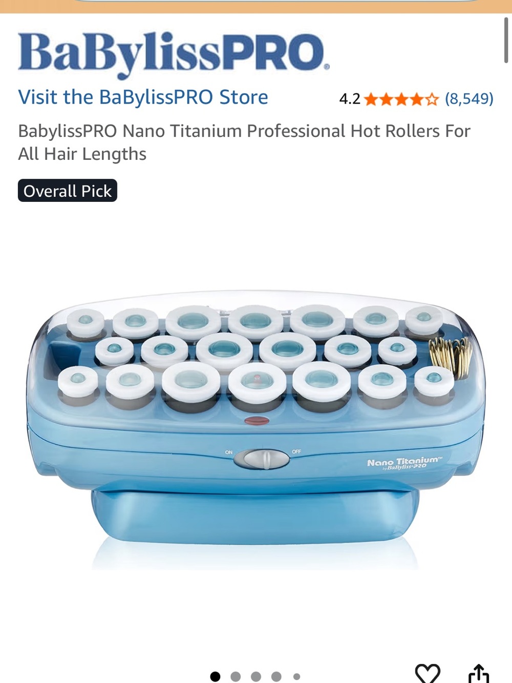 BabylissPRO Nano Titanium Professional Hot Rollers For All Hair Lengths 20 count